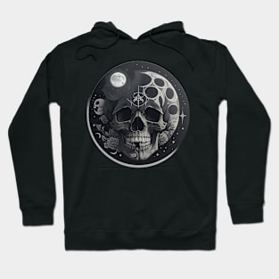 Moon skull with stars Hoodie